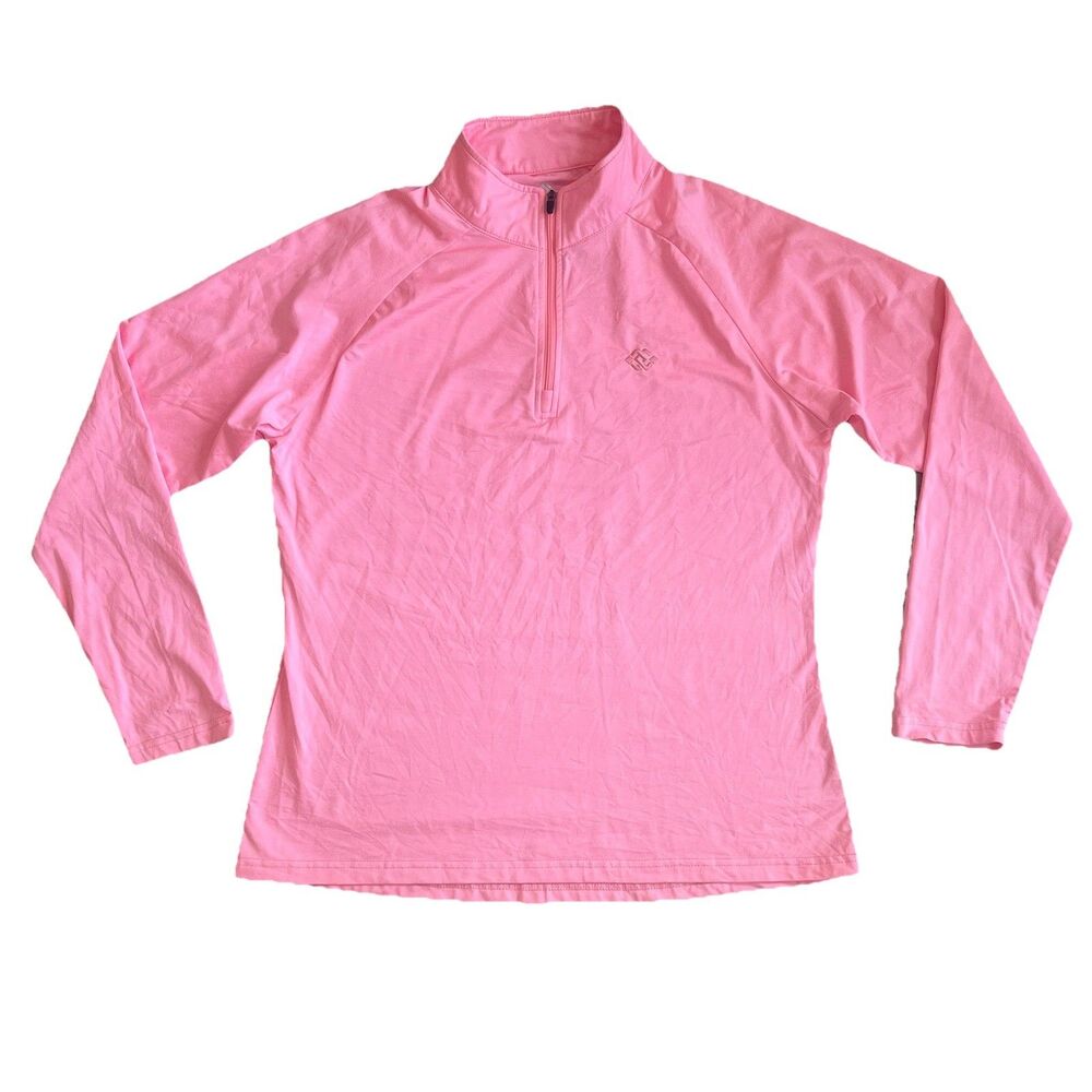 Mofiz Pink Stretch Long Sleeve Size Medium Athletic 1/4 Zip Fishing Hiking Camp